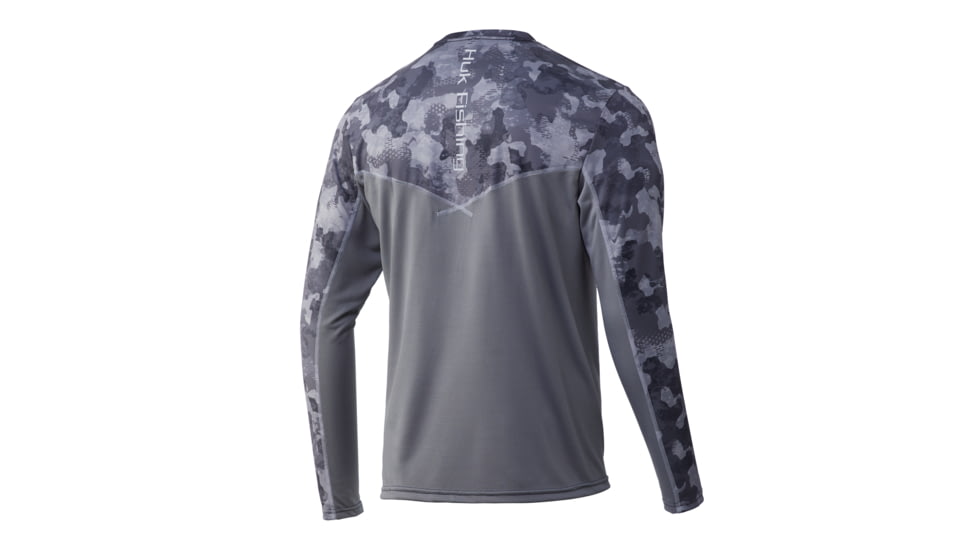 HUK Performance Fishing Icon X KC Refraction Camo Long Sleeve Shirt - Mens, Storm, Extra Large, H1200285-039-XL
