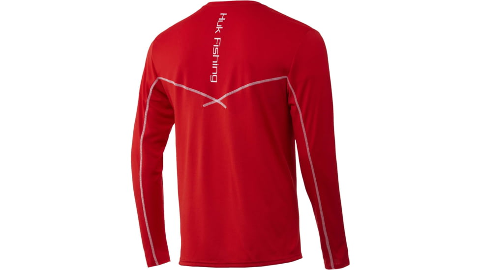 HUK Performance Fishing Icon X Long Sleeve Tee - Mens, Red, Large, H1200138-600-L