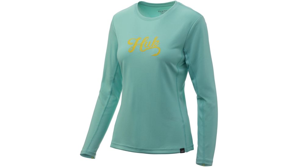 HUK Performance Fishing Icon X Long Sleeve Top - Womens, Bright Teal, Large, H6120018-442-L