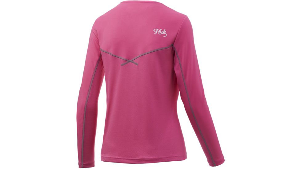 HUK Performance Fishing Icon X Long Sleeve Top - Womens, Hot Pink, Extra Large, H6120018-670-XL