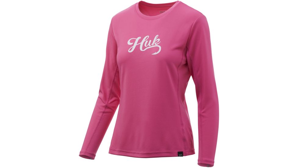 HUK Performance Fishing Icon X Long Sleeve Top - Womens, Hot Pink, Extra Large, H6120018-670-XL