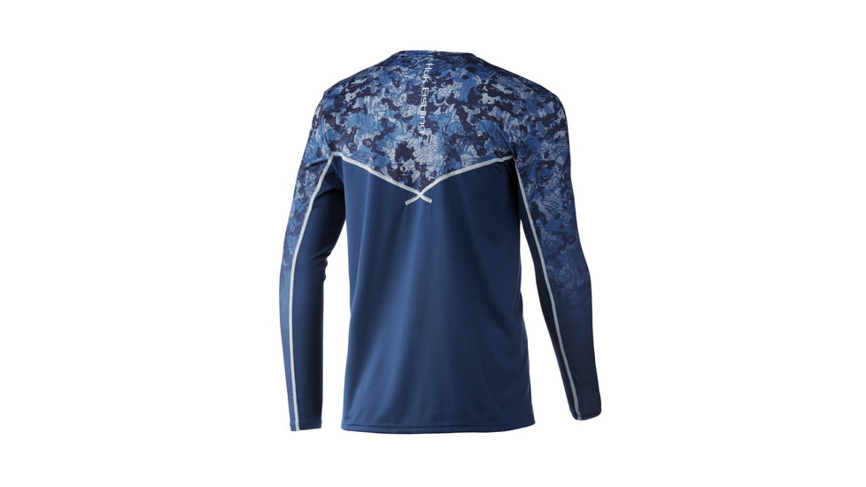 HUK Performance Fishing Icon X Tide Change Fade Long-Sleeve Shirt - Men's, Extra Large, Atlantic, H1200388-997-XL