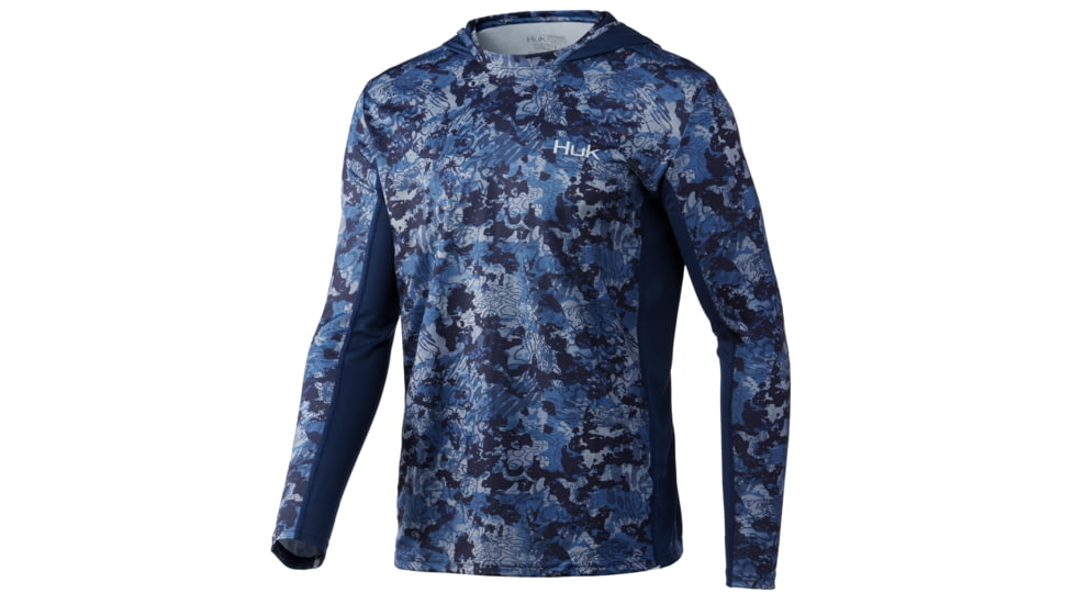 HUK Performance Fishing Icon X Tide Change Hoodie - Men's, Atlantic, Medium, H1200390-997-M