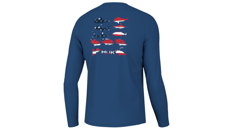 HUK Performance Fishing KC Flag Fish Pursuit - Mens, Set Sail, L, H1200512-489-L
