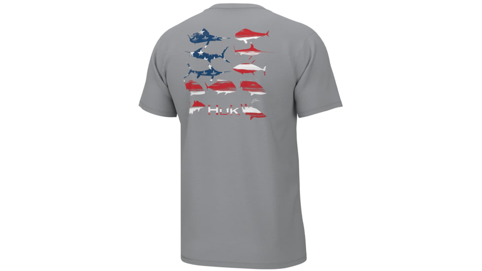 HUK Performance Fishing Kc Flag Fish Tee - Men's, Harbor Mist, 2XL, H1000415-034-XXL
