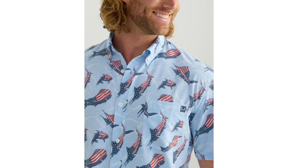 HUK Performance Fishing KC Kona Button-Down Shirt - Mens, Windsurfer, Large, H1500192-454-L