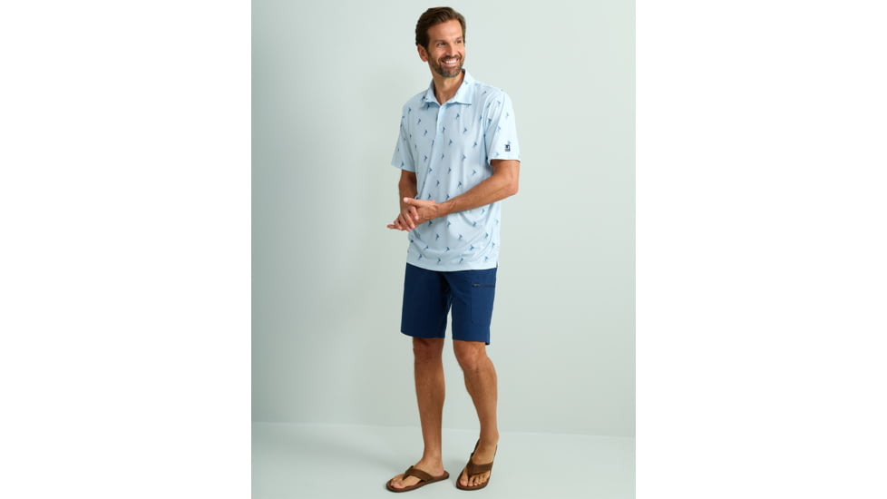 HUK Performance Fishing KC Pursuit Printed Polo - Mens, Ice Water, Large, H1200635-476-L