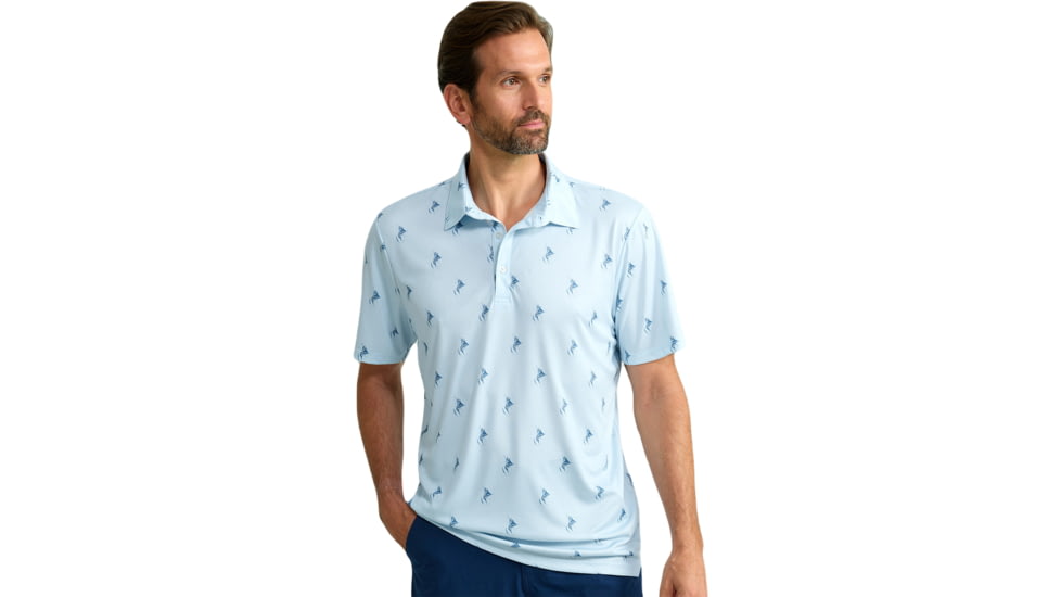 HUK Performance Fishing KC Pursuit Printed Polo - Mens, Ice Water, Large, H1200635-476-L