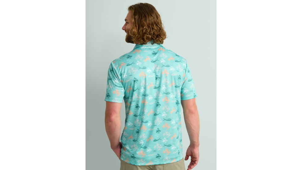 HUK Performance Fishing KC Pursuit Printed Polo - Mens, Marine Blue, Medium, H1200635-372-M