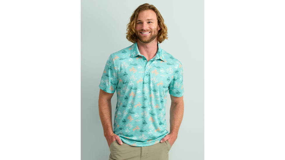HUK Performance Fishing KC Pursuit Printed Polo - Mens, Marine Blue, Medium, H1200635-372-M