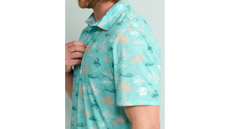 HUK Performance Fishing KC Pursuit Printed Polo - Mens, Marine Blue, Medium, H1200635-372-M