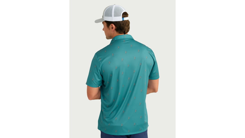 HUK Performance Fishing KC Pursuit Printed Polo - Mens, Storm Blue, Small, H1200635-394-S