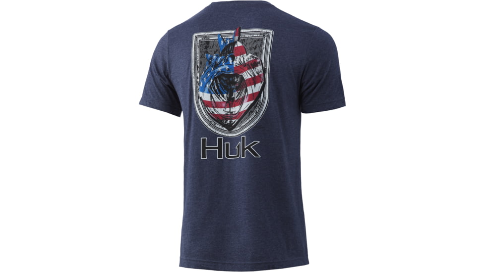 HUK Performance Fishing KC Wide Open America - Mens, Sargasso Sea Heather, 2XL, H1000319-416-XXL