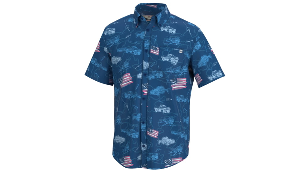 HUK Performance Fishing Kona Fish And Flags - Men's, Set Sail, Small, H1500163-489-S