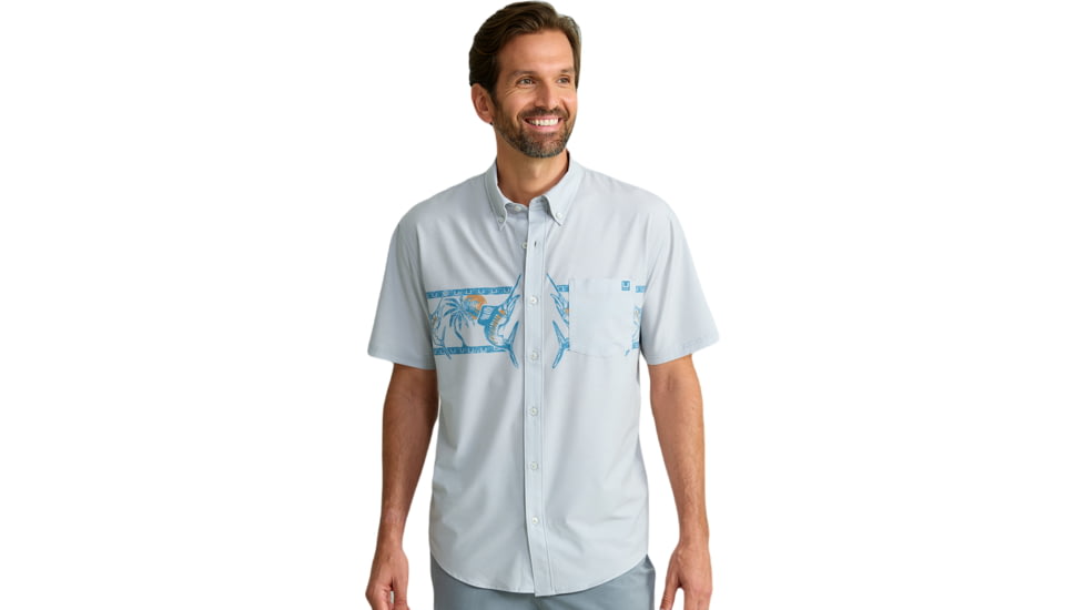 HUK Performance Fishing Kona Graphic Shirt - Mens, Harbor Mist, 3XL, H1500211-034-XXXL