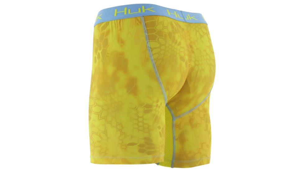 HUK Performance Fishing Kryptek Mens Performance BXR Jock Shorts, Kryptek Blaze Yellow, H5000010GBYXL