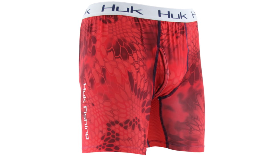 HUK Performance Fishing Kryptek Mens Performance BXR Jock Shorts, Kryptek Crimson, H5000010GCRS