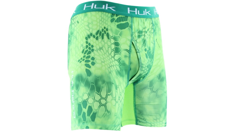 HUK Performance Fishing Kryptek Mens Performance BXR Jock Shorts, Kryptek Neon Green, H5000010GNGXL
