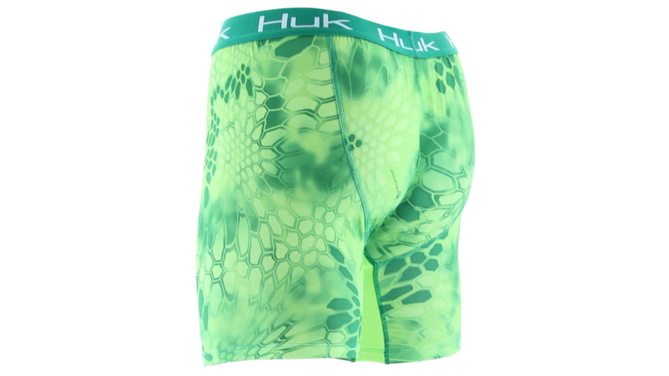 HUK Performance Fishing Kryptek Mens Performance BXR Jock Shorts, Kryptek Neon Green, H5000010GNGXL