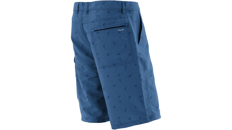 HUK Performance Fishing KScott Mens Billfish Hybrid Lite Shorts, Blue, 28, H2000038BLU28