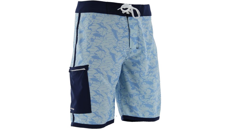 HUK Performance Fishing KScott Mens Mahi Boardshorts, Ice Blue, 28, H2000023IBL28