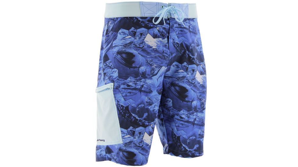 HUK Performance Fishing KScott Mens Offshore Cell Boardshorts, Carolina Blue, 28, H2000035CBL28