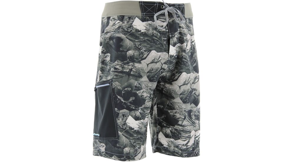 HUK Performance Fishing KScott Mens Offshore Cell Boardshorts, Cool Charcoal Grey, 28, H2000035CGY28