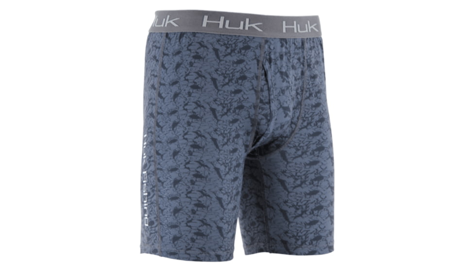 HUK Performance Fishing Kscott Mens Performance BXR Jock Shorts, Kaos Dark Grey