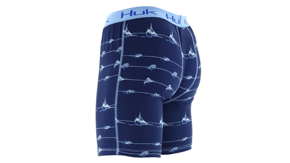 HUK Performance Fishing Kscott Mens Performance BXR Jock Shorts, KC Lines Navy