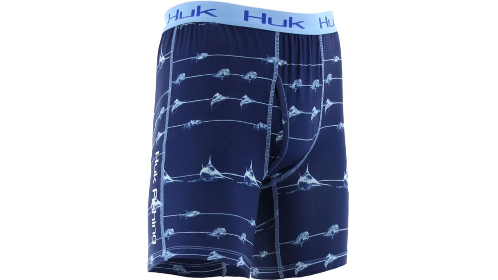 HUK Performance Fishing Kscott Mens Performance BXR Jock Shorts, KC Lines Navy, H5000009KLNM
