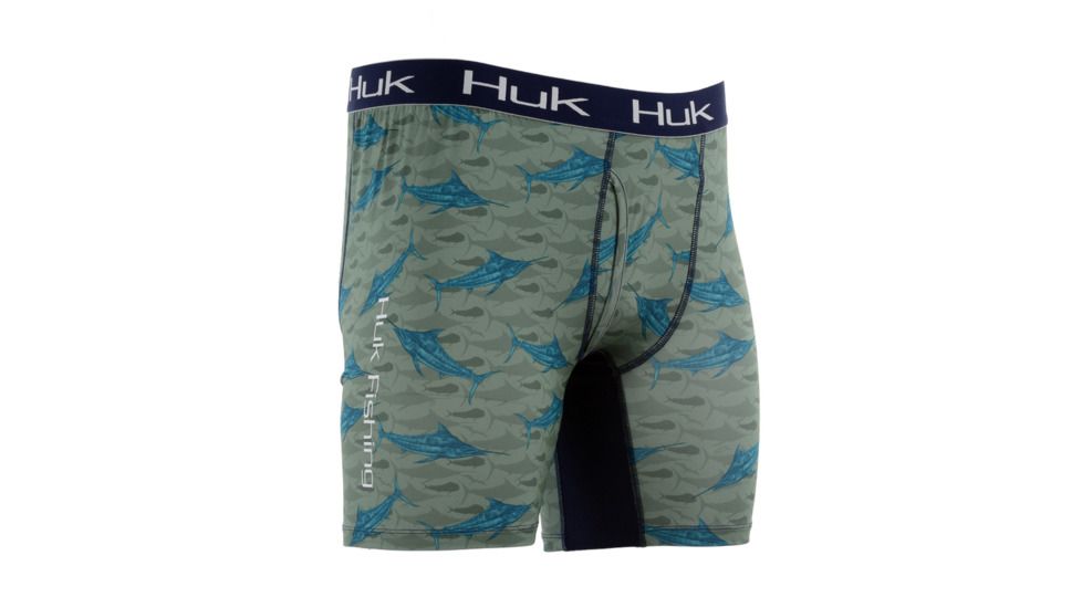 HUK Performance Fishing Kscott Performance Boxer Baselayer, Boxer Jock - Men's, Blue Marlin Olive, 2XL, H5000014-065-XXL