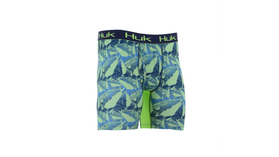 HUK Performance Fishing Kscott Performance Boxer Baselayer, Boxer Jock - Men's, Dolphin Key Lime, Medium, H5000014-340-M