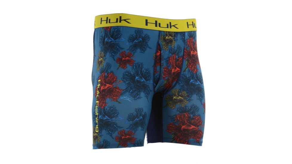 HUK Performance Fishing Kscott Performance Boxer Baselayer, Boxer Jock - Men's, Huk Floral Black, Large, H5000014-001-L