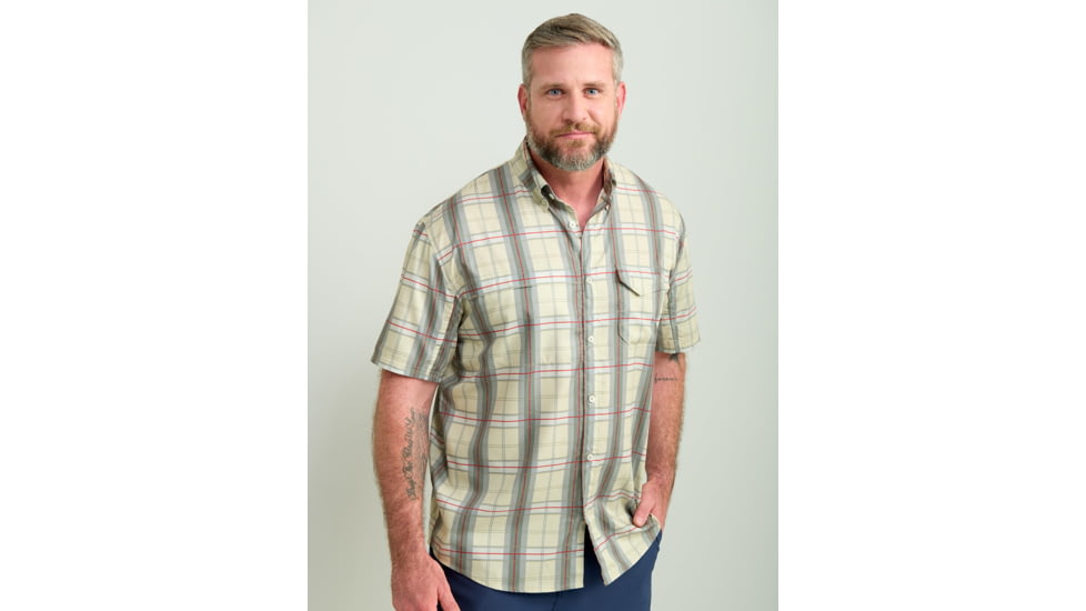 HUK Performance Fishing Latitude Tide Point Short Sleeve Shirt - Mens, Scarlet Blaze, Large, H1500202-621-L