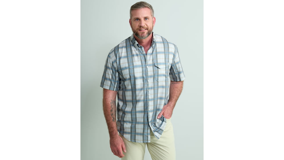HUK Performance Fishing Latitude Tide Point Short Sleeve Shirt - Mens, Storm Blue, Medium, H1500202-394-M