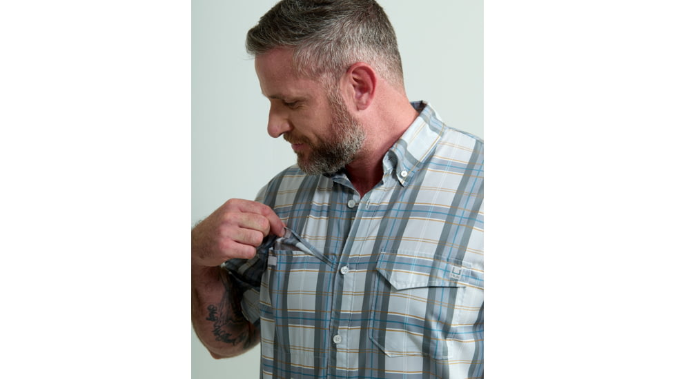 HUK Performance Fishing Latitude Tide Point Short Sleeve Shirt - Mens, Storm Blue, Medium, H1500202-394-M