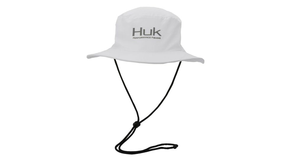 HUK Performance Fishing Logo Boonie Headwear, Hat - Mens, White, 1, H3000205-100-1