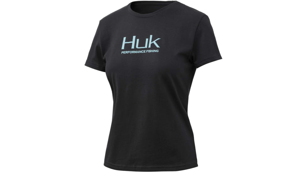 HUK Performance Fishing Logo Crew Tee - Womens, Black, Large, H6100045-001-L