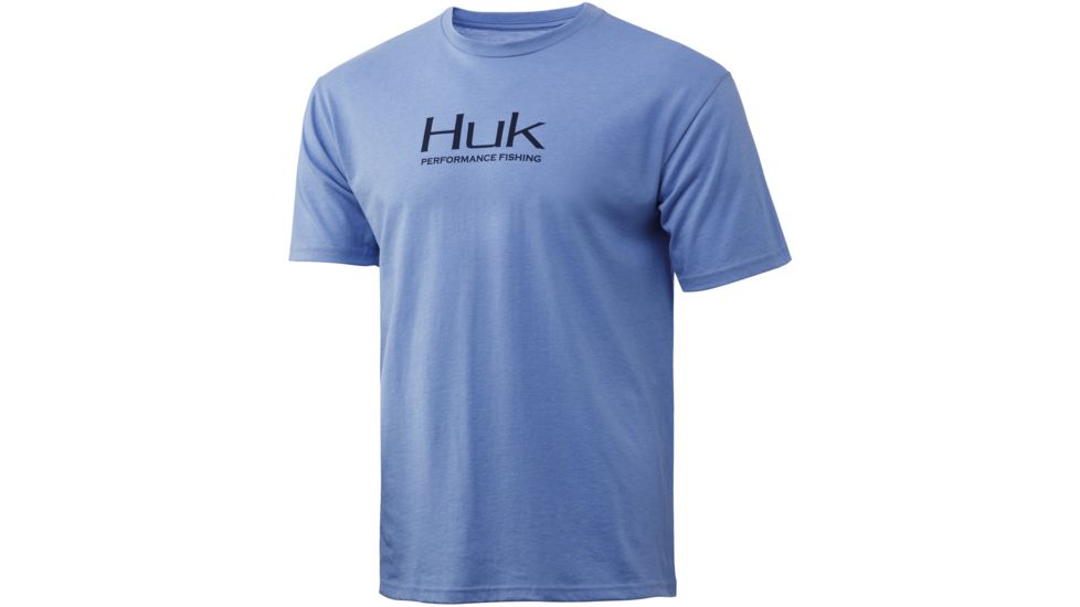 HUK Performance Fishing Logo Fishing Short Sleeve Tee - Mens, Carolina Blue Heather, 2XL, H1000240-425-XXL