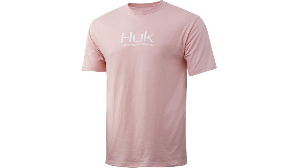 HUK Performance Fishing Logo Fishing Short Sleeve Tee - Mens, Seashell Pink, Small, H1000240-682-S