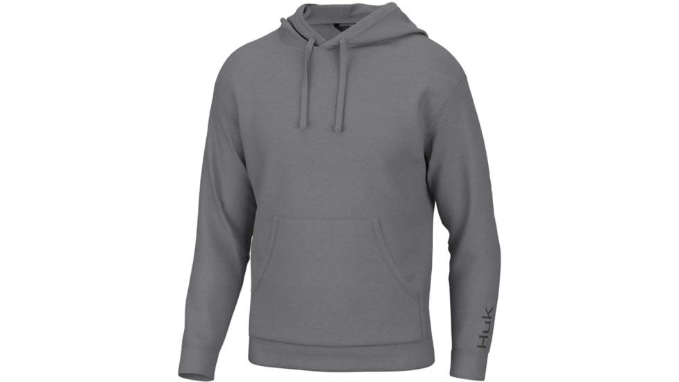 HUK Performance Fishing Logo Hoodie - Womens, Large, Overcast Grey, H6130013-032-L