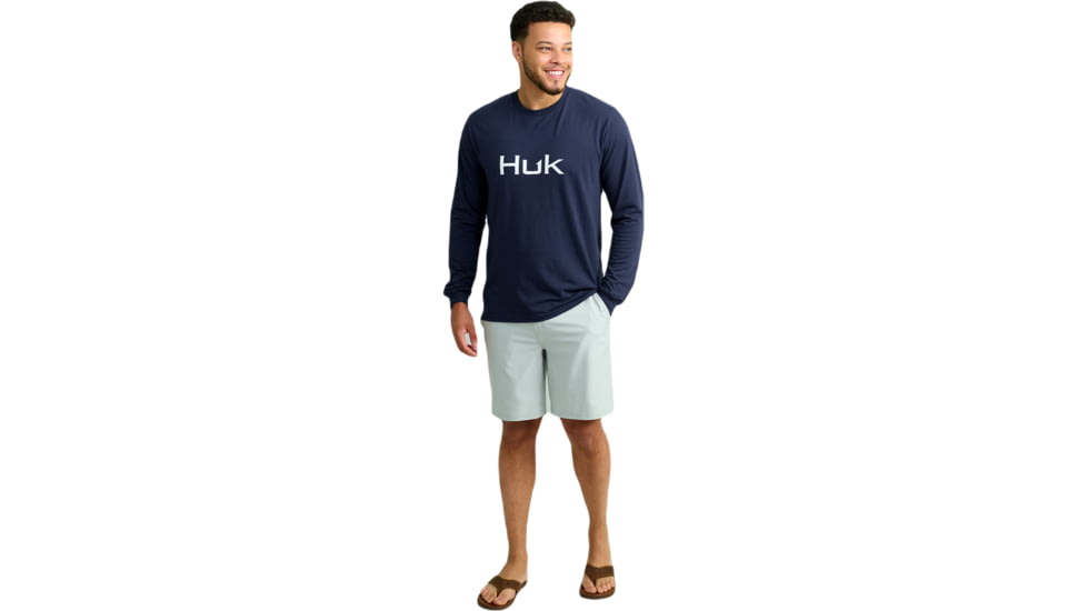 HUK Performance Fishing Logo Long Sleeve Tee - Mens, Naval Academy, Medium, H1000532-413-M