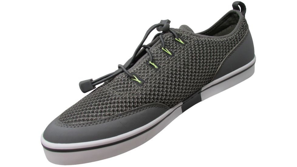 HUK Performance Fishing Mania Casual, Deck Shoe - Mens, Grey/Neon Green, 8.5, H8013300-020-8.5
