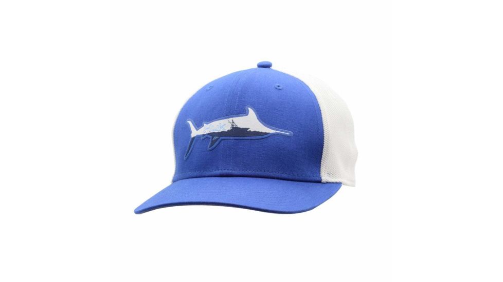 HUK Performance Fishing Marlin Sporty Trucker Stretch Headwear, Cap - Mens, Royal, Large - Extra Large, H3000174-400-LXL