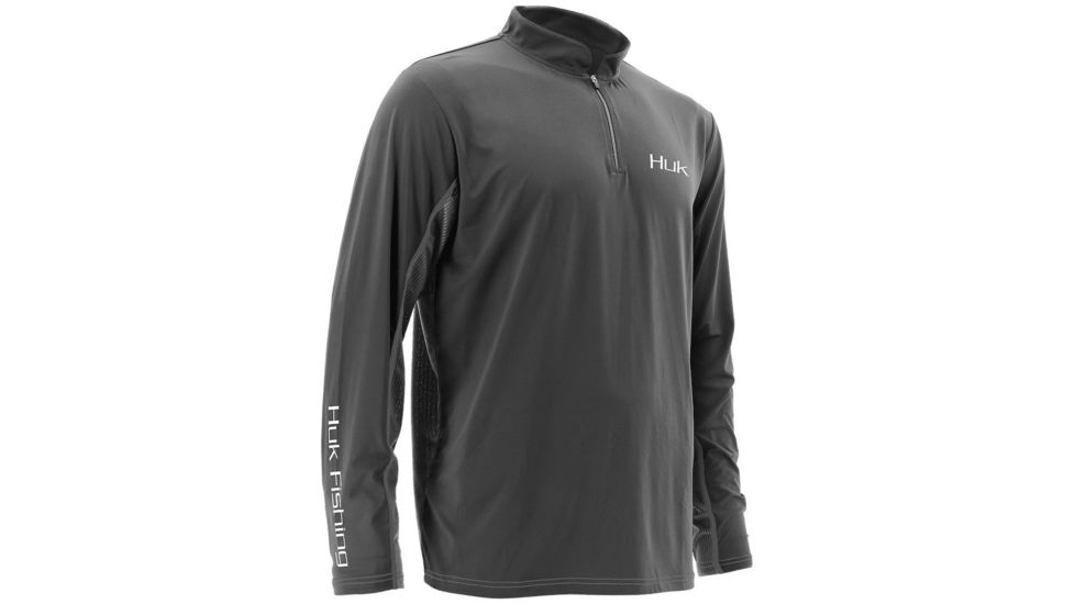 HUK Performance Fishing Men's Icon 1/4 Zip Sweater, Charcoal Gray, Extra Large H1200065-010-XL