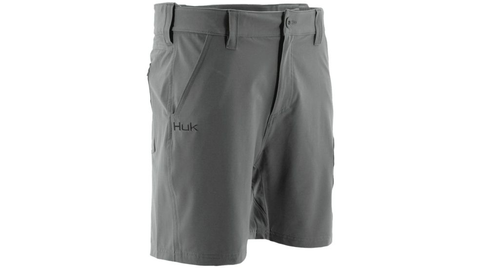 HUK Performance Fishing Men's Next Level 7in Inseam Short, Charcoal Gray, Medium, H2000040-010-M