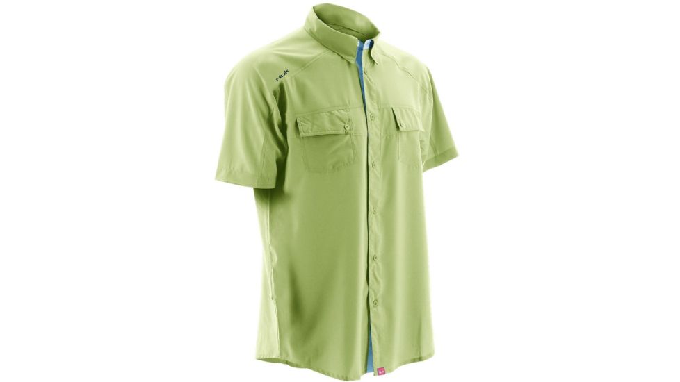 HUK Performance Fishing Men's Next Level Short Sleeve Shirt, Key Lime, 3XL H1500030-336-XXXL