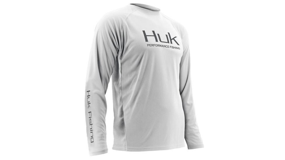 HUK Performance Fishing Men's Performance Vented Long Sleeve Shirt, White, Large H1200118-100-L