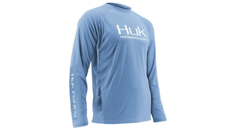 HUK Performance Fishing Men's Performance Vented Long Sleeve Shirt, Carolina Blue, Extra Large H1200118-420-XL