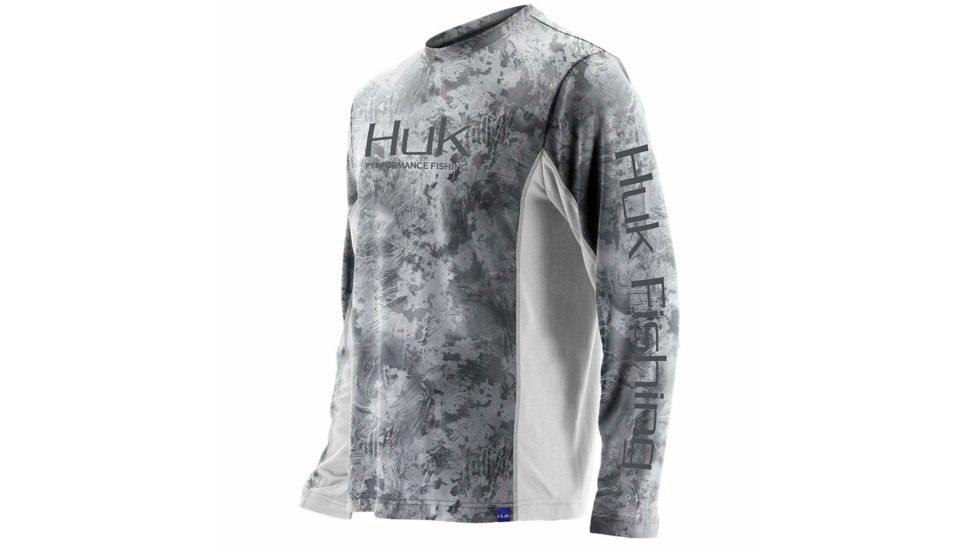 HUK Performance Fishing Mens Icon Camo Long Sleeve Top, SubPhantis SubZero, Medium, H1200143-185-M